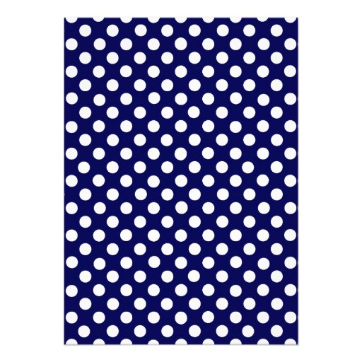 Navy Blue & White Polka Dot Wedding Invitation