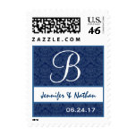 Navy Blue White Wedding  Monogram B stamps