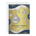 Navy Blue Winter or Christmas Wedding Invitations