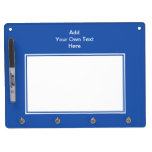 Navy blue with white area and text. dry erase boards