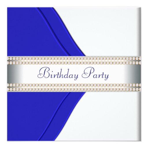 Navy Blue Womans Birthday Party Invitation