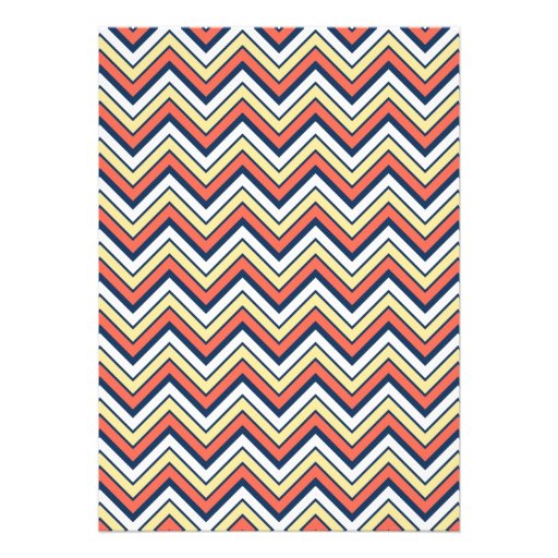 Navy Blue Yellow Chevron Bridal Shower Invitation