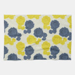 Navy Blue & Yellow Vintage Floral Kitchen Towel