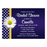 Navy Blue YellowDaisy Bridal Shower Invitation