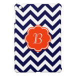 Navy Blue Zigzag Monogram iPad Mini Covers