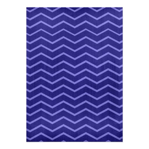 Navy Blue Zigzag Wedding Invitations