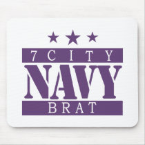 NAVY Brat - Purple Mouse Pads