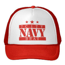 NAVY Brat - Red Logo Mesh Hat