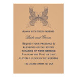 Navy Butterfly Wedding Invitation