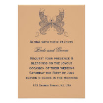 Navy Butterfly Wedding Invitation invitations