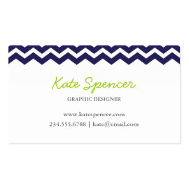 Navy Chevron and Polka Dot Business Cards