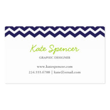 Navy Chevron and Polka Dot Business Cards