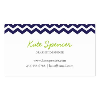 Navy Chevron and Polka Dot Business Cards