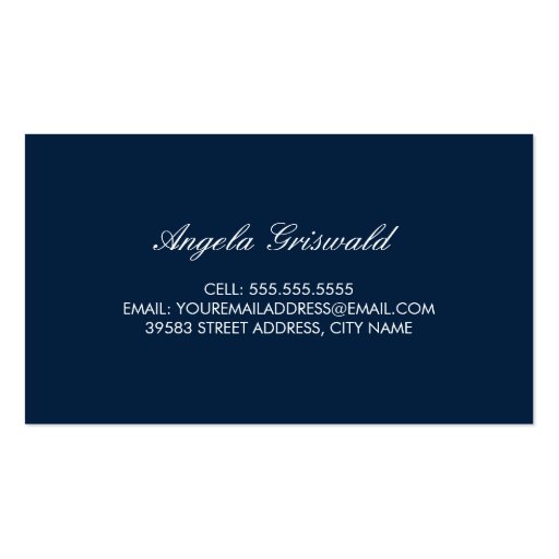 Navy Chevron Business Cards (back side)