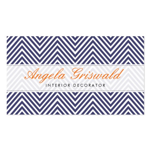 Navy Chevron Business Cards (front side)