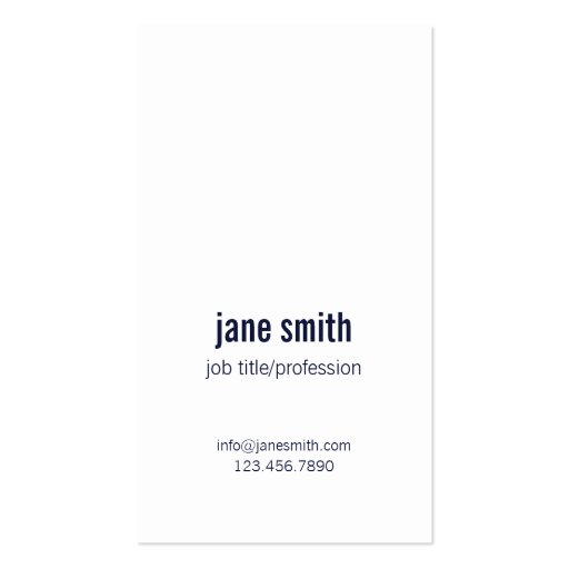 Navy Chevron Striped Simple Plain Business Card (back side)