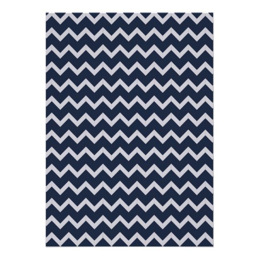 Navy Chevron Stylish Bridal Shower Invitations