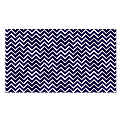 Navy Chevron Zigzag Stripes with Monogram Business Card (back side)