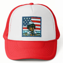 Navy Dachshund Trucker Hat