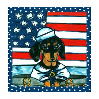 Navy Dachshund shirt