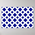 Navy Diamonds on White