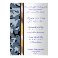 Navy Digital Camouflage Wedding Invitation