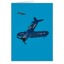 NAVY f4u corsair diving Greeting Card