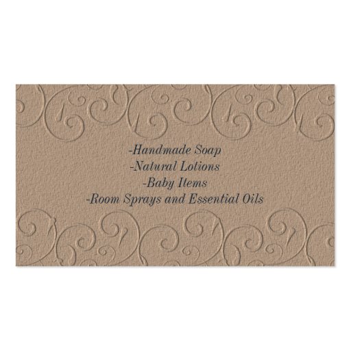 Navy Fabric & Ribbon Business Card (back side)