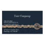 Navy Fabric & Ribbon Business Card