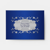 Navy Floral A2 Return Address Envelope for RSVP's envelopes