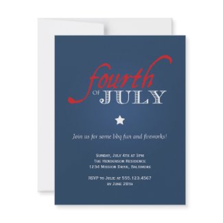 Navy fourth july colonial Independence celebration Invite