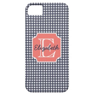 Navy Gingham iPhone 5 Cover