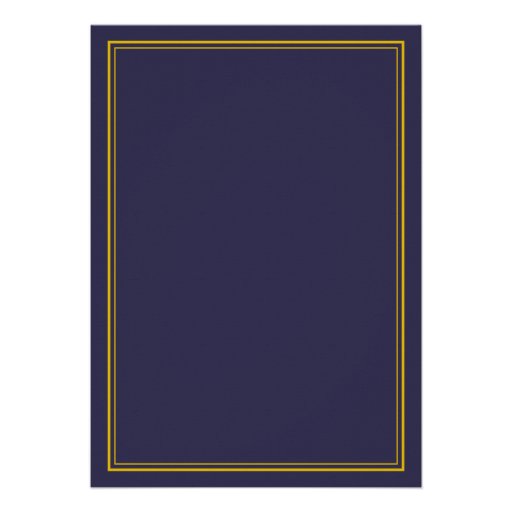 Navy Gold Seahorse Nautical Wedding Invitation