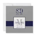 Navy Gray Save the Date Wedding Announcement invitation