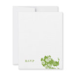 Navy green peacock wedding RSVP response card Custom Invitations