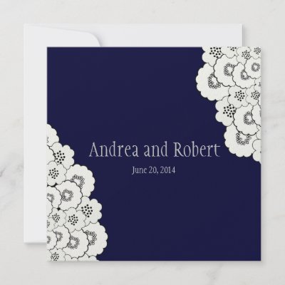 Navy Grey Save the Date Wedding Announcement by MonogramGalleryGifts