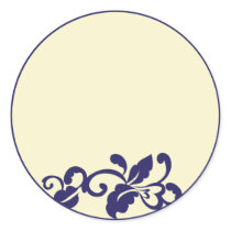 navy ivory flourish stickers