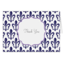 Navy/Lavender Thank You Card cards