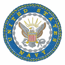 Navy Logo embroidered shirts