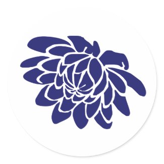 Navy Lotus Flower Sticker sticker