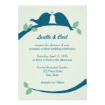 Navy Love Birds Wedding invitations