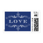 Navy Love Flourish Postage