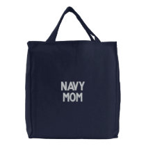 Navy Mom Canvas Bags