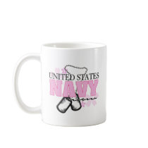 Navy Mom flowers Coffee Mug
