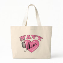 Navy Mom Heart N Dog Tag bags