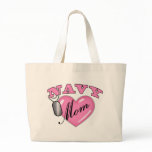 Navy Mom Heart N Dog Tag Canvas Bags