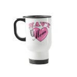 Navy Mom Heart N Dog Tag Coffee Mug