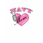 Navy Mom Heart N Dog Tag T Shirt