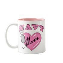 Navy Mom Pink Heart N Dog Tags mugs by ArmyMomCreations Navy Mom Pink Heart N Dog Tags mugs