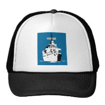 navy naval warship battleship with big guns trucker hat